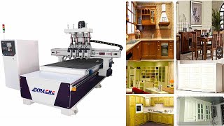 Industrial 4x8 ATC CNC Wood Router with 4 Spindles for Sale