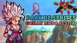 PACK DE SPRITES DE GOHAN MODO BESTIA,DBS SÚPER HERO,CREADO POR MI (SPRITES HD)