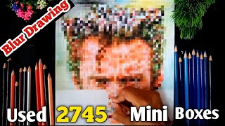 I have drawn a sketch by using 2745 mini boxes | drawing face in a blur way | #subscribe #trending