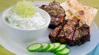 Lamb with Cucumber Glaze & Homemade Tzatziki