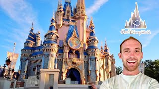 DISNEY WORLD 50TH ANNIVERSARY FULL DAY | NEW SNACKS, CAVALCADE, SHOW AND DISNEY ENCHANTMENT DEBUT