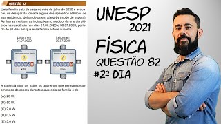 Primeira Fase Unesp 2021 | Segundo dia | Questão 82 - Potência e Energia Elétricas