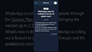 WhatsApp beta for Android 2.24.22.19: what's new?