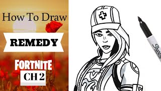 How to Draw REMEDY VS TOXIN Easy! Step by step tutorial on NEW Fortnite Skins Chapter 2 Season 1