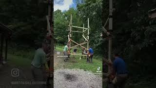 Ropes & Rigging Class. Students making a tower and hoist. #bushcraft #survival #outdoors #rigging