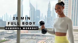 20 min Full Body DUMBBELL Workout - STANDING ONLY | Muscle & Strength