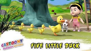 Five Little Duck | The Best Lyrics Funny Animated Cartoony Rhymes | Kids Song | Baby Poem