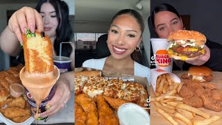 Tiktok mukbang compilation part-81 | raising canes , garlic bread and more