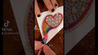 diamond paint this 🌈 heart with me! #diamondpainting #sticker #artsandcrafts #rainbow #relaxing