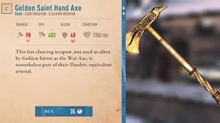 Elder Scrolls Blades: Golden Saint Hand Axe