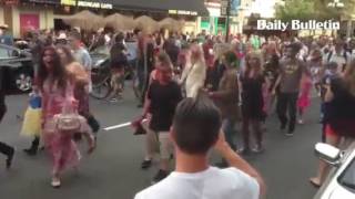 #Zombies shamble down 5th Street in #SanDiego's #Gaslamp District after #sdcc. So, just like any oth