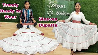 Preeti Style Dress Trendy Ready to Wear Sleeves Dupatta/Designer 4 Ruffle Frill Dress Tutorial