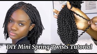 MINI TWISTS TUTORIAL | Step-By-Step With Spring Twists Human Hair Extensions | Ft. Ywigs Hair