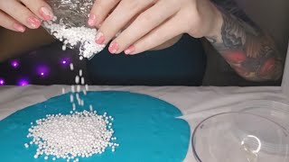 ASMR Playing with slime. NO TALKING. Tapping, crunching, crinkly, and slimy sounds.