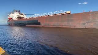 100 ft Salty Ship (American Spirit) Coming Into Duluth, MN for Iron Ore