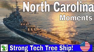 North Carolina Moments (Tech Tree Power!) - World of Warships Legends - Gameplay