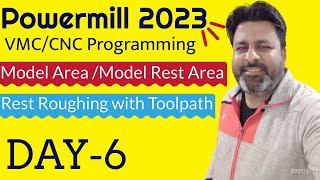 Powermill 2024 Roughing Rest Roughing Stock Model || Powermill 2024 day -6 || #Powermill Tutorials