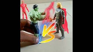 HULK VS THOR, MARVEL SUPERHEROES, AVENGERS, REAL ACTION, FIGHT SCENE #toys #viral #status #ytshorts