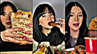 Mukbang compilation|raisingcanes,chipotle,wingstop,tacobell