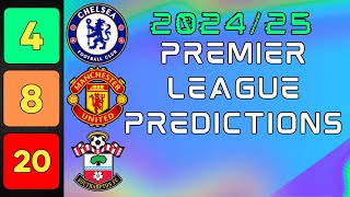 My 24/25 Premier League Table Predictions