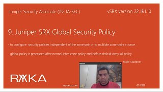 9. Juniper SRX Global Security Policy