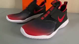 Nike Flex Runner (GS) Shoes Unboxing - University Red with White and Black Kids Shoes