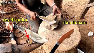 cara cepat membuat gagang golok & penyepuhan bilah cincang tulang sapi