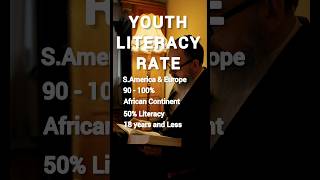 Youth Literacy Rate among America, Europe and Africa #shorts