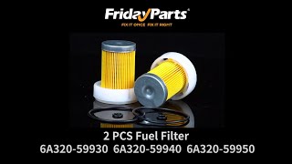 2 PCS Fuel Filter 6A320-59930 for Kubota RTV900 RTVX900 RTVX1100 RTVX1120 RTVX1140 B2320DTN B7610HSD