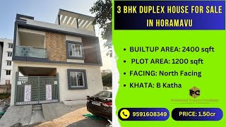 3 BHK Duplex House for Sale in Horamavu Bangalore/ Call: 08069640286/ watsapp: 9591608349