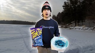 Using Blue Heat Takis to Cook my Fish! (CATCH N' COOK) Part 2