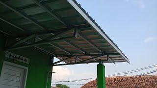 pasang Atap kanopi baja ringan tanpa Tiang