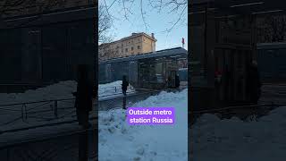 Outside train station Moscow Russia #winter #shortvideo #trending #asmr #satisfying #viral #happy