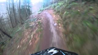 Onboard with Joel Moore//MuddyBumBikes at Cwmcarn Downhill. GoPro3+ HD Monraker Summum