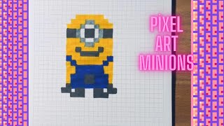 💕Pixel art MINION💕♥️ Pixel art idea✍️ How to draw pixel art / How to draw pixel Minion💕♥️ 🧸