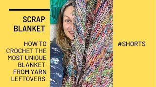 Crochet scrap blanket hack | #SHORTS | how to use your yarn leftovers wisely