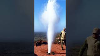 Volcanic Burst in Timanfaya National Park! 🌋😮 #magma #volcano #timanfaya #shortsfeed