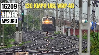 Rumbling Aggression:High Speed UBL WDP-4D 16209 Ajmer-Mysore Snakes on Curve & Burns Navsari! #wdp4d