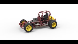 3D printable Vintage Sprint car Base Scale 1:25 3D model view