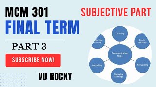 MCM 301 Final Term Preparation Part 3 Subjective Part Important Question  By VU Rocky Team