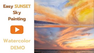 Watercolor Sunset Tutorial by Always Wandering Art