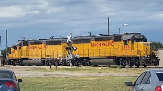 Two Union Pacific GP30’s Roaring thru Ennis Texas.