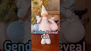 Gender reveal cake. Family party to announce baby gender