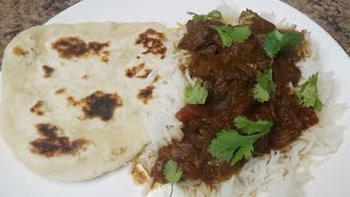 Crockpot Beef Curry + Homemade Naan Bread