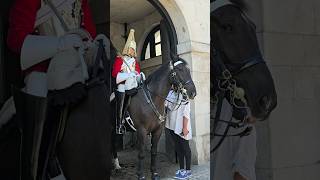 Tourist managed to bring a smile to the face of the King's Guard at Horse Guards in London #short