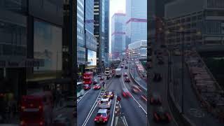 Traffic & peoples in Hong Kong Central area timelapse