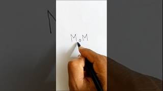 How to draw mother with mom letter #mom #motherdrawing #shortsfeed #shortsvideo #drawingtechniques