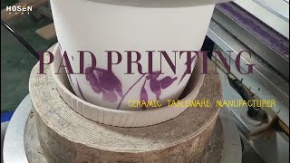 This is one of the ways we can print patterns on ceramic tableware. #padprintingmachine #factory