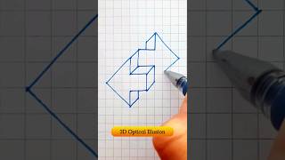 3D Optical Illusion Drawing Easy 🤔✎ #artwork #3dart #draw #art #shorts #opticalillusion  #satisfying