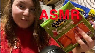 ASMR | Eating Christmas Peeps 🎄 , & 🧋Bubble Tea , whisper ramble